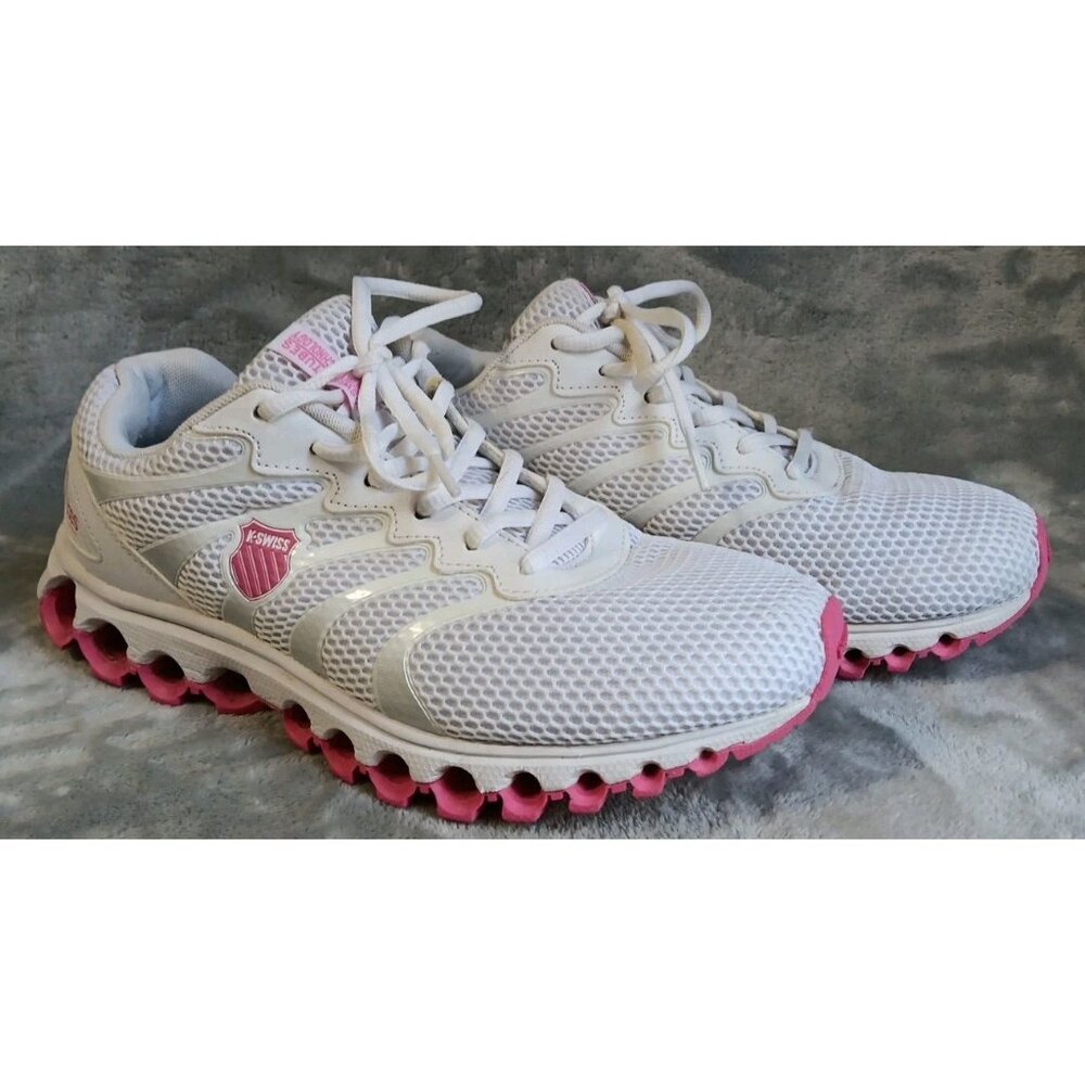 K-Swiss Womens Shoes 9.5 Tubes Comfort Technology 97112-145-W White Pink Sneaker